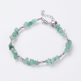 Модные драгоценный камень бисером браслеты, с железными шариками и латуни омаров коготь застежками, 8-7/8 дюйм (225 мм)