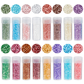 80G 16 Colors Imitation Cat Eyes Glass Seed Beads, Dyed, Cylinder, with 16Pcs Transparent Plastic Refillable Bottles
