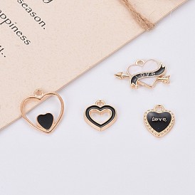Alloy Enamel Pendants, Heart