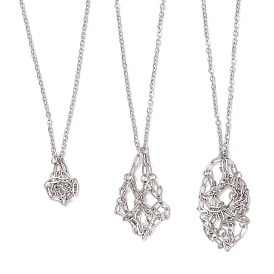 3 шт 304 ожерелье из нержавеющей стали в технике макраме для самородков драгоценных камней, с карабин-лобстерами 