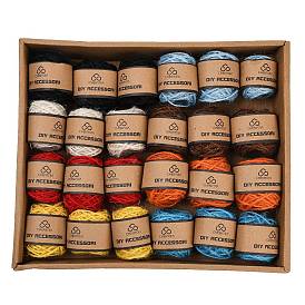 24 manojos 8 colores cordón de yute, cuerda de yute, hilo de yute, para la fabricación de la joyería