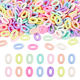 300Pcs Opaque Acrylic Linking Rings, Quick Link Connectors, For Jewelry Chains Making, Oval