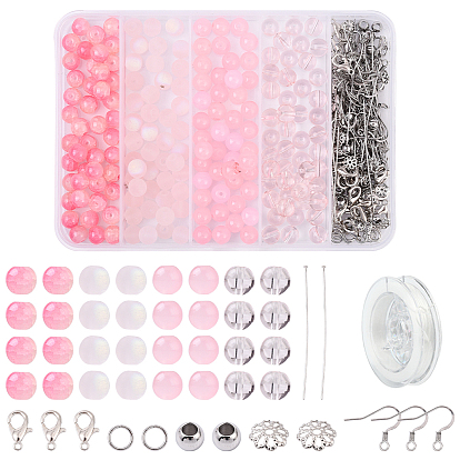 Комплекты серег своими руками, включают 200шт. стеклянные круглые бусины, 30шт. проставочные бусины, 30 шт. Крючки для сережек, 30 застежки в виде когтей лобстера, 30 шт. Крючки для сережек, 60шт кольца прыжок
