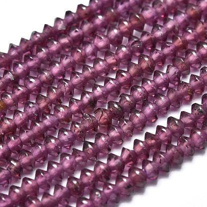 Natürlicher Granat Perlen Stränge, facettiert, Doppelkegel