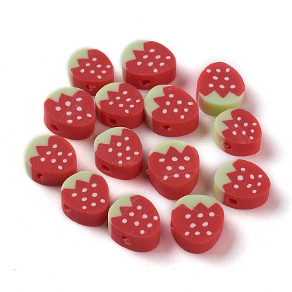 Handmade Polymer Clay Beads, Strawberry
