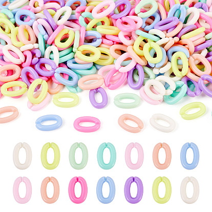 300Pcs Opaque Acrylic Linking Rings, Quick Link Connectors, For Jewelry Chains Making, Oval