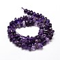 Natural Amethyst Chip Beads Strands, 4~14x4~12mm, Hole: 1mm, about 15.3 inch ~16.1 inch