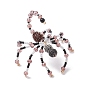Стеклянные подвески, с бусинами из натурального черного оникса и латунными бусинами из фианита., скорпион, для Хэллоуина