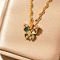 Модные латунные ожерелья с подвеской в виде бабочки из прозрачного кубического циркония, с Пауа оболочке