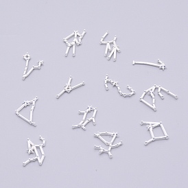 Eco-Friendly Alloy Cabochons, 12 Constellations, for Floating Lockets Glass Living Memory Lockets, Epoxy Resin Supplies Filling, Cadmium Free & Nickel Free & Lead Free