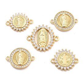 Стойка покрытие латунь микропаве прозрачный кубический цирконий религия дева мария соединительные подвески, долговечный, без свинца, без кадмии и без никеля