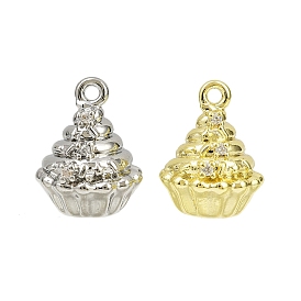 Подвески из латуни с прозрачным фианитом, без кадмия, без никеля и без свинца, торт прелести
