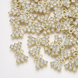 Соединители звеньев сплава, для изготовления ювелирных изделий, с кристально горный хрусталь, бантом