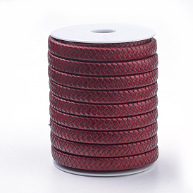 Leather Braided Cords, with Imitation Leather Cords inside