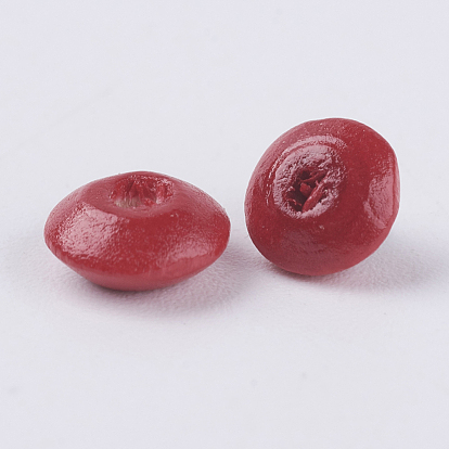 Natural Wood Beads, Lead Free, Dyed, Rondelle, 6x3mm, Hole: 2mm, about 25440pcs/1000g