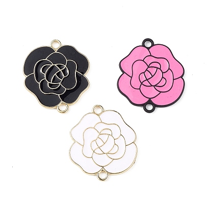 Spray Painted Alloy Connector Charms, Flower