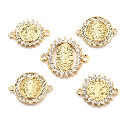 Стойка покрытие латунь микропаве прозрачный кубический цирконий религия дева мария соединительные подвески, долговечный, без свинца, без кадмии и без никеля
