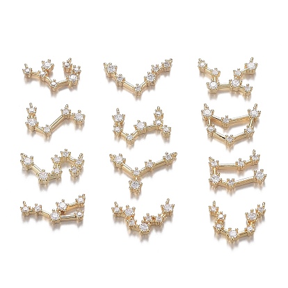 Кулоны из латуни с прозрачным фианитом, долговечный, реальный 18 k позолоченный