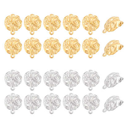 32 шт. 2 цвета 304 фурнитура для сережек-гвоздиков из нержавеющей стали, с горизонтальными петлями, овальные