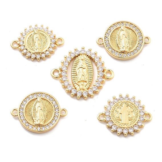 Стойка покрытие латунь микропаве прозрачный кубический цирконий религия дева мария соединительные подвески, долговечный, без свинца, без кадмии и без никеля