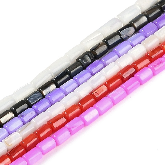 Естественных пресноводных оболочки бисер нитей, окрашенные, колонка