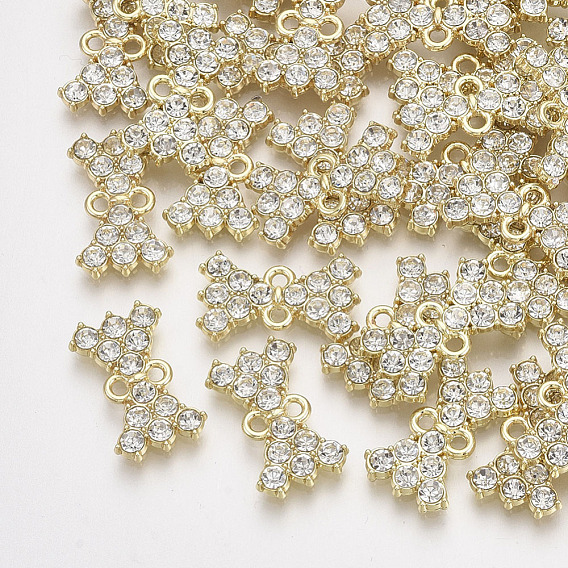 Соединители звеньев сплава, для изготовления ювелирных изделий, с кристально горный хрусталь, бантом