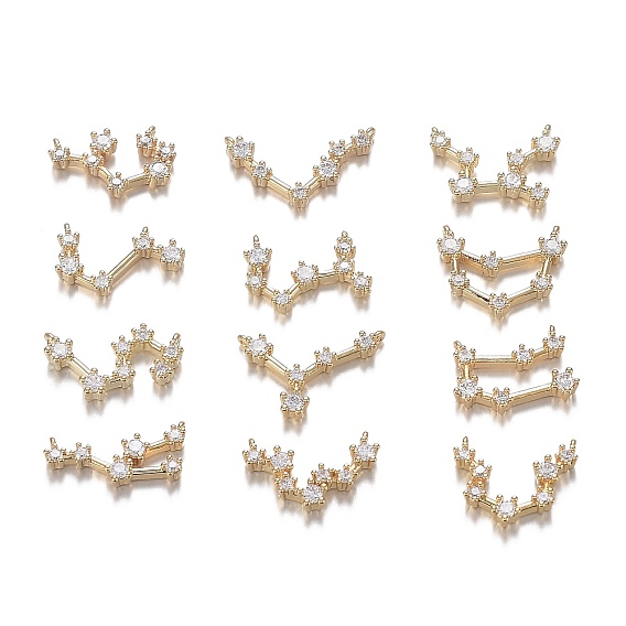 Кулоны из латуни с прозрачным фианитом, долговечный, реальный 18 k позолоченный