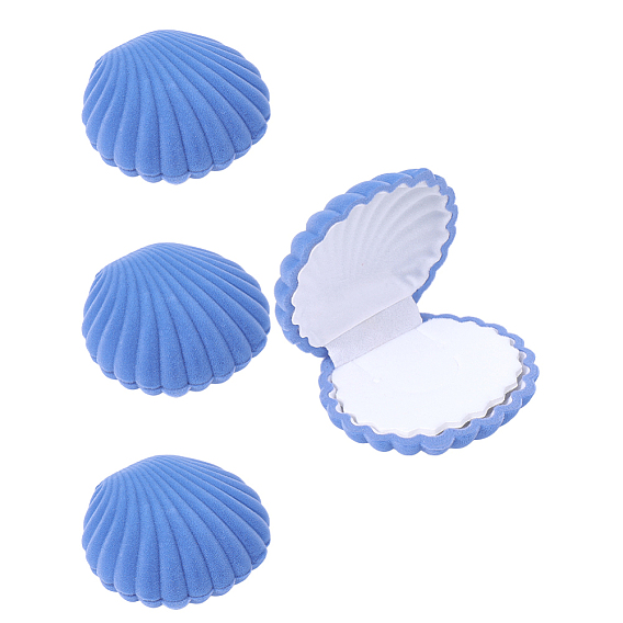 4шт. бархатные шкатулки для хранения ювелирных изделий в форме ракушки, ювелирный подарочный футляр для серег, подвесок, колец