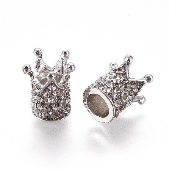 Цинком сплава шариков Rhinestone, корона, кристалл