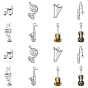 16шт. 8 стили подвесок из сплава для музыкальных инструментов, горный хрусталь и эмали