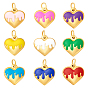 9 шт. сердце 304 эмалевые подвески из нержавеющей стали, с прыжковых колец