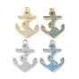 Латунные микро проложить кубического циркония подвески, Якорь прелести, без кадмия и без свинца, долговечный, стойки покрытие