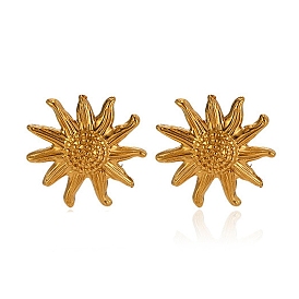 304 Stainless Steel Stud Earrings for Women, Sun
