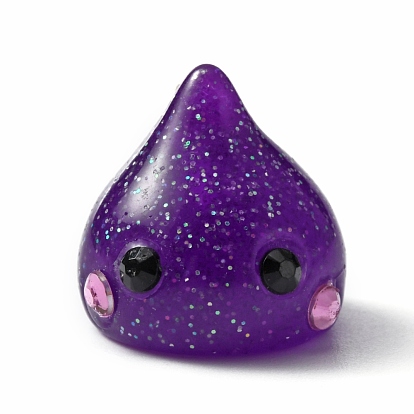 Harzanhänger, mit Glitzerpuder und goldfarbenen Bügelschlaufen, Träne