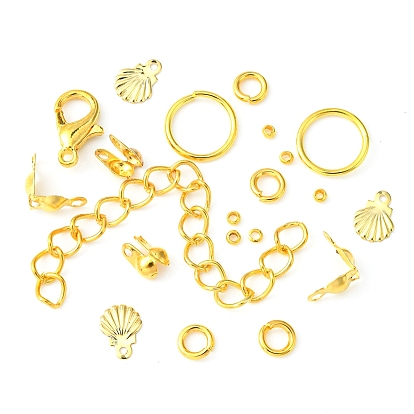 DIY Jewelry Making Finding Kit, Including Iron Bead Tips & Chain Extender, Zinc Alloy Lobster Claw Clasps, 304 Stainless Steel Pendants, Brass Jump Rings