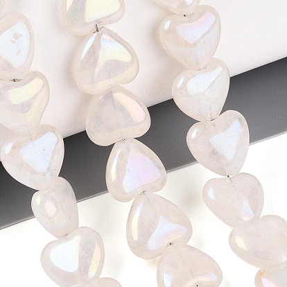Гальванизировать природный кристалл кварца бусы пряди, сердце