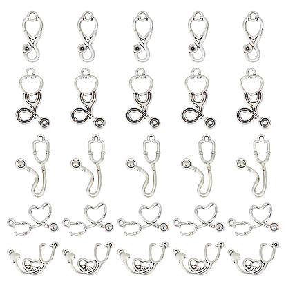 100 шт. 5 стиль тибетский стиль сплав подвески и подвески со стразами, стетоскоп