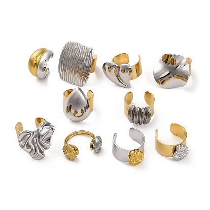 304 открытые манжеты из нержавеющей стали, реальный 18 k позолоченный и цвет нержавеющей стали