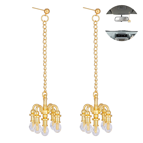 2Pcs Alloy Pendant Decorations, with Brass Ball Post Ear Studs