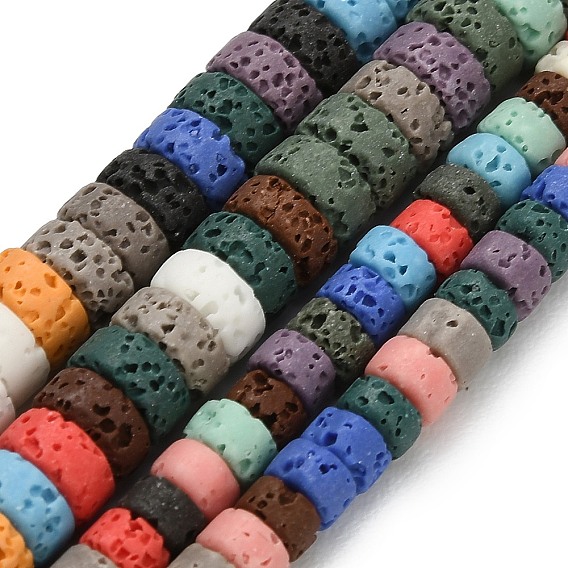 Синтетические бусины из лавы, окрашенные, диск, Heishi бусы