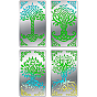 4Pcs 4 Style Stainless Steel Cutting Dies Stencils, for DIY Scrapbooking/Photo Album, Decorative Embossing DIY Paper Card, Tree of Life Pattern
