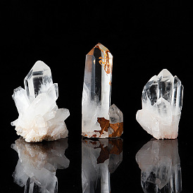Natural Crystal Quartz Cluster Healing Mineral Stone, Reiki Energy Stones for Home Decoration