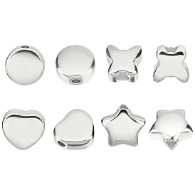 Unicraftale 8Pcs 4 Style 304 Stainless Steel Beads, Mixed Shape