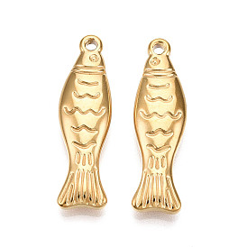 304 подвески из нержавеющей стали, амулеты из рыбы сардина, ионное покрытие (ip)