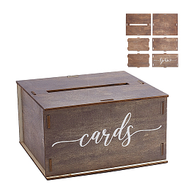 Wooden Greeting Card Storage Boxes, Rectangle