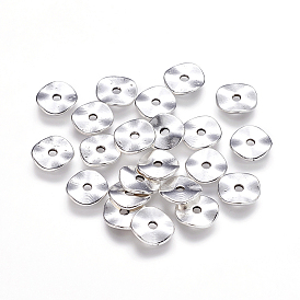 Tibetan Style Alloy Wavy Spacer Beads, Flat Flat Round, Lead Free & Cadmium Free