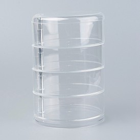 Прозрачный пластиковый ящик для хранения ювелирных изделий, 4 футляр для хранения ювелирных изделий пластиночный вращающийся, для браслетов / колец / ожерелья