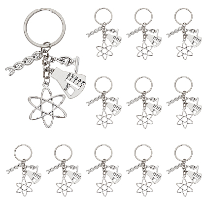 12шт. брелки из сплава, с железными кольцами, разнообразные