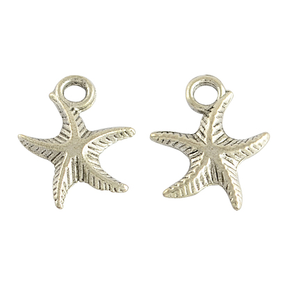 Pendentifs en alliage de style tibétain, sans cadmium et sans plomb, étoiles de mer