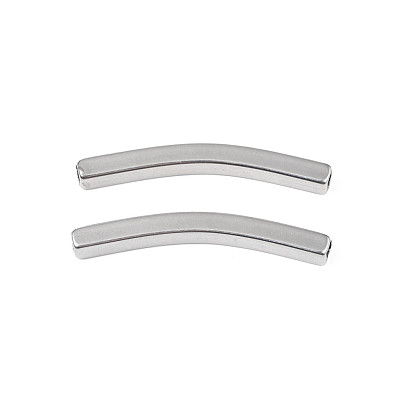 201 Stainless Steel Beads, Curved Tube